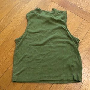 Olive mockneck crop top